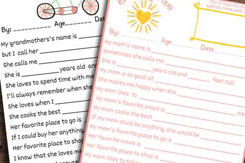Mother’s Day Questionnaire – the PERFECT gift for Mom & Grandma