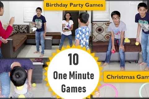 10 One minute games for kids | indoor games for kids | Minute to win it games | party games for kids